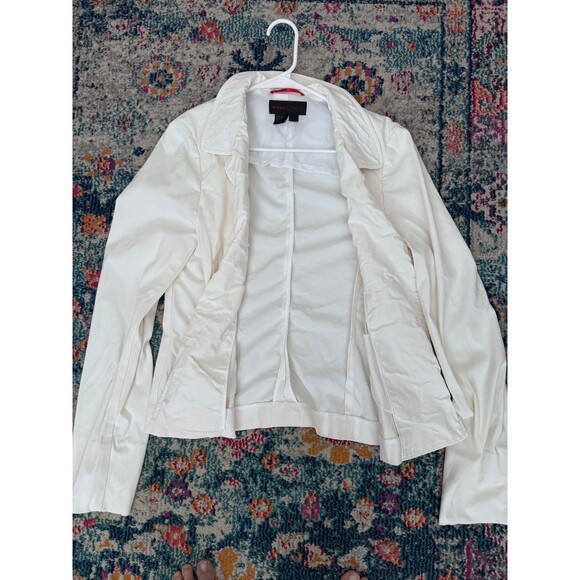 Nina McLemore Cream Open Blazer Jacket Cotton Nylon Stretch Size 12 Classic - Picture 7 of 7